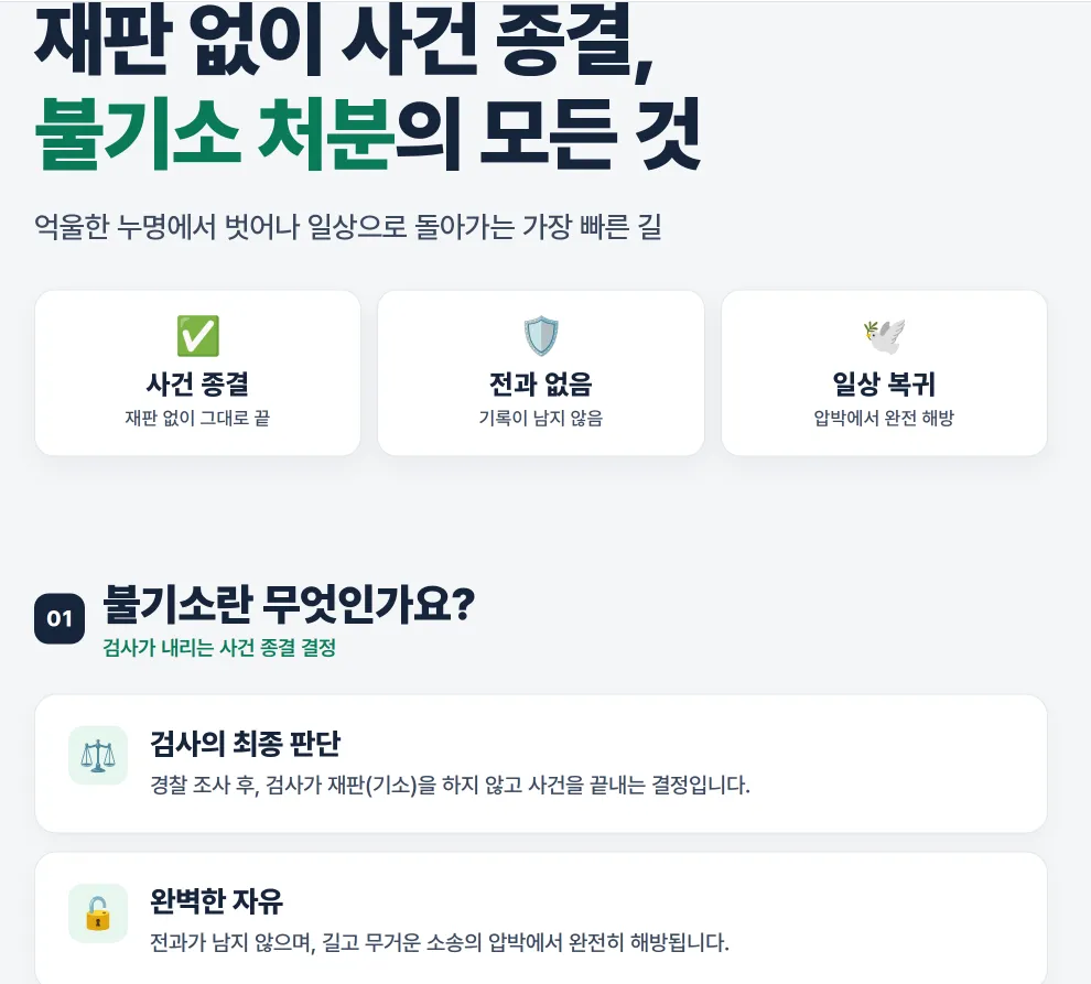 불기소 처분으로 실형 방어한 세종시변호사